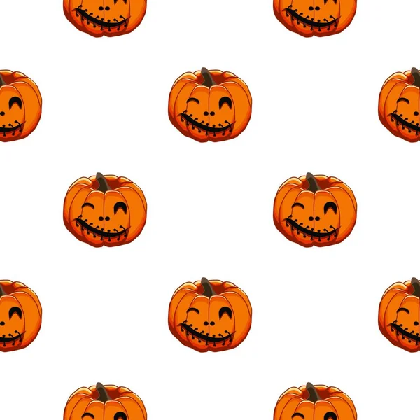 Illustrazione Sul Tema Grande Modello Colorato Halloween Zucca Arancione Senza — Vettoriale Stock