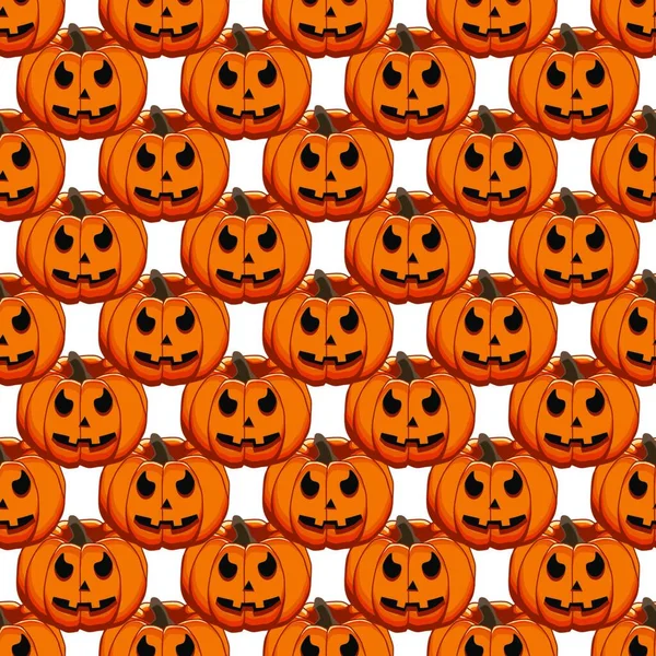 Illustration Sur Thème Grand Motif Coloré Halloween Citrouille Orange Sans — Image vectorielle