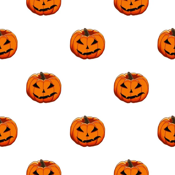 Ilustrace Téma Velký Barevný Vzor Halloween Bezešvé Oranžové Dýně Bezešvé — Stockový vektor