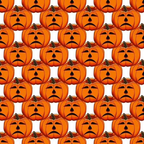 Illusztráció Téma Nagy Színes Minta Halloween Zökkenőmentes Narancs Tök Zökkenőmentes — Stock Vector