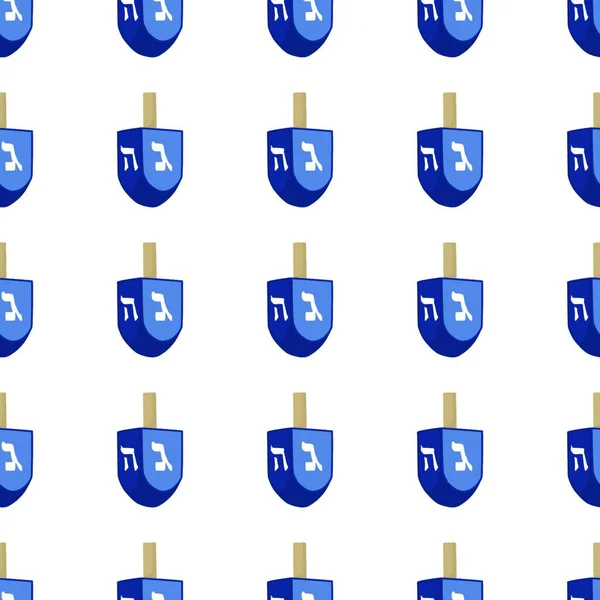 Illustration Theme Big Colored Pattern Hanukkah Seamless Set Dreidel Seamless — Stock Vector