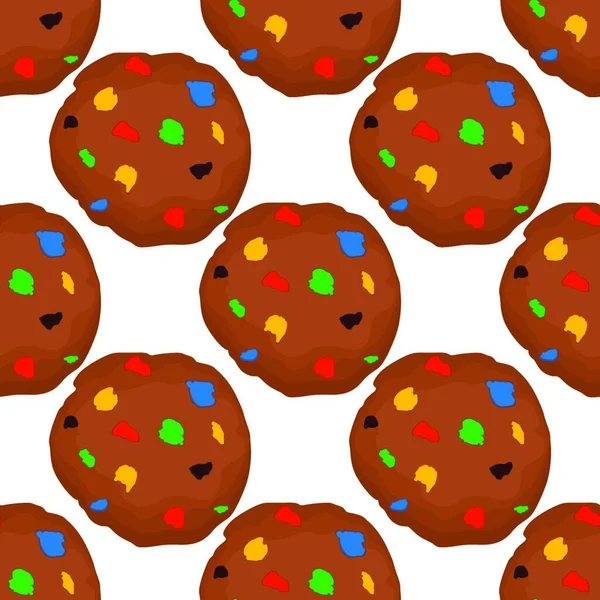 Ilustrace Téma Velký Set Identické Sušenky Kit Barevné Pečivo Cookie — Stockový vektor