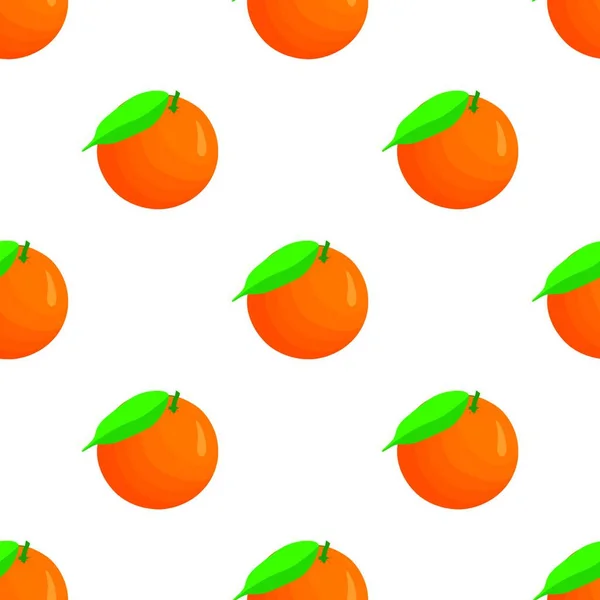 Ilustración Sobre Tema Color Grande Sin Costura Naranja Patrón Fruta — Vector de stock