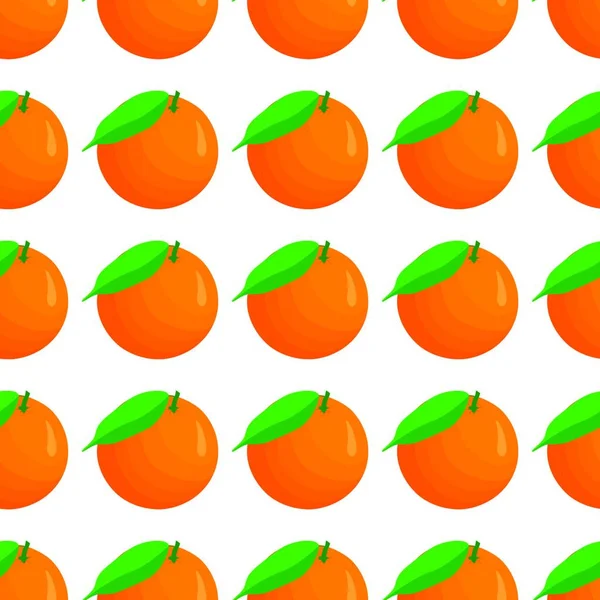 Иллюстрация Тему Большой Цветной Бесшовный Оранжевый Яркий Фруктовый Узор Печати — стоковый вектор