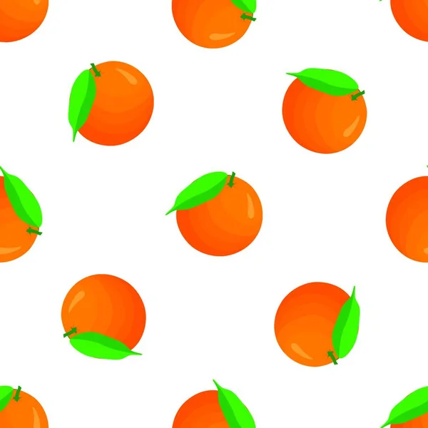 Illustration Zum Thema Große Farbige Nahtlose Orange Helle Fruchtmuster Für — Stockvektor