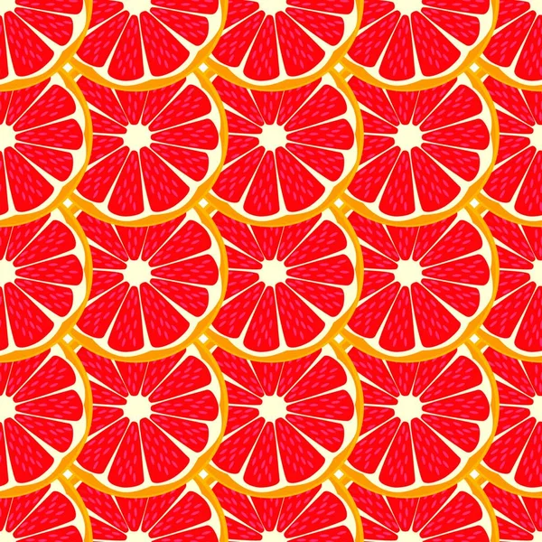 Illustration Zum Thema Große Farbige Nahtlose Grapefruit Helles Fruchtmuster Für — Stockvektor