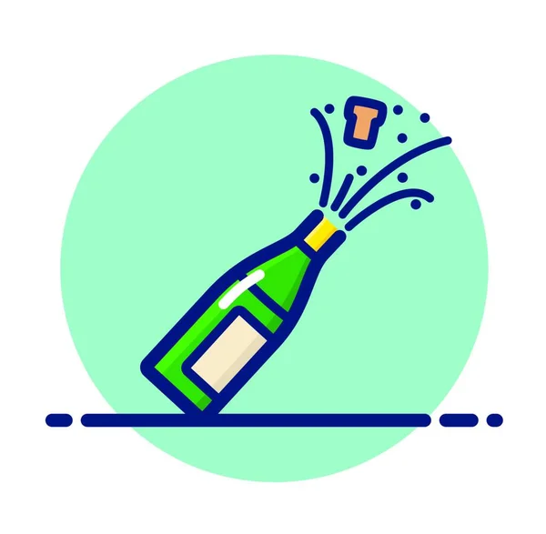 Векторні Ілюстрації Значка Кольору Пляшки Шампанського — стоковий вектор