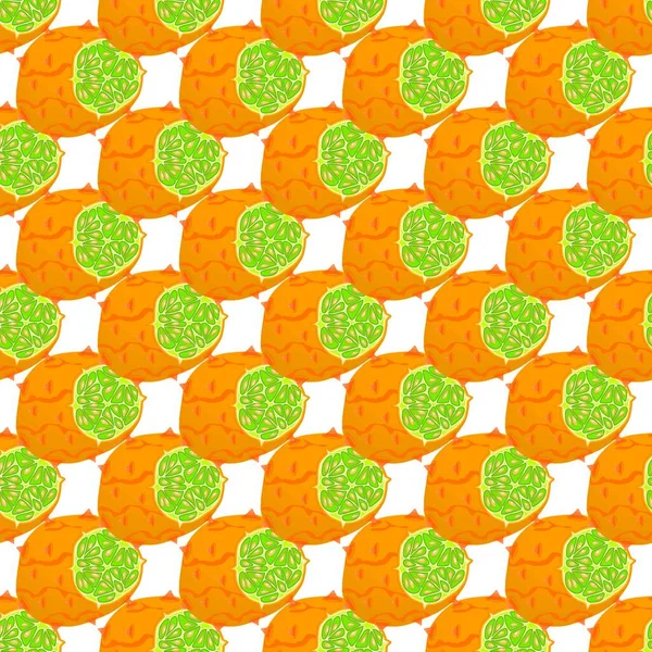 Illustration Zum Thema Große Farbige Nahtlose Kiwano Helles Fruchtmuster Für — Stockvektor