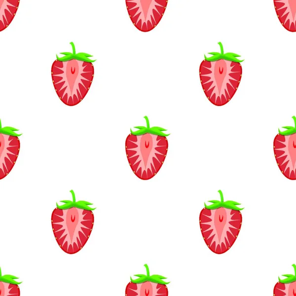 主题大彩色无缝草莓 明亮的浆果图案为封印 由美丽无缝重复草莓组成的浆果图案 简单多彩的草莓从无缝柔软的草莓中提取出来 — 图库矢量图片