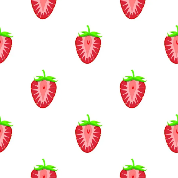 Thema Große Farbige Nahtlose Erdbeere Leuchtendes Beerenmuster Für Siegel Beerenmuster — Stockvektor