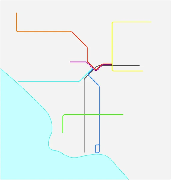 Mapa Vectorial Del Metro Los Angeles California Estados Unidos — Vector de stock