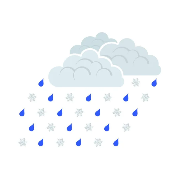 Wintersneeuw Icoon Plat Ontwerp Vectorillustratie — Stockvector