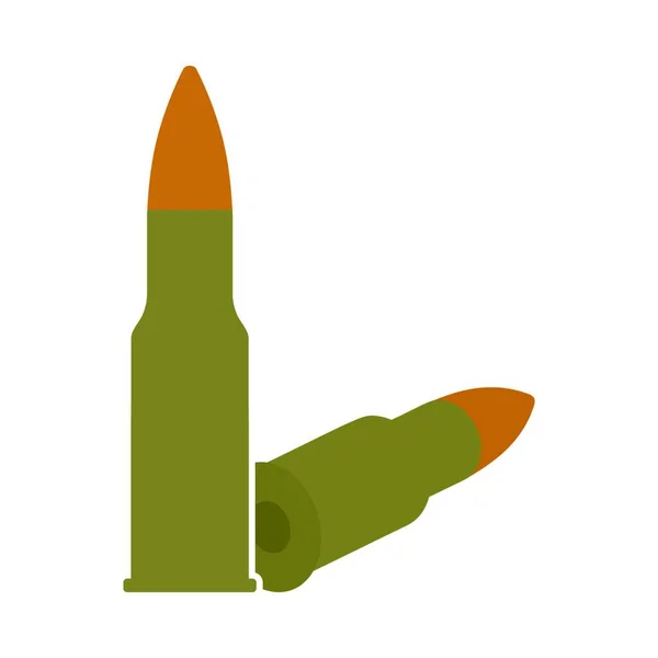 Icône Fusil Militaire Illustration Plate Modèle Vectoriel Balles Pour Web — Image vectorielle