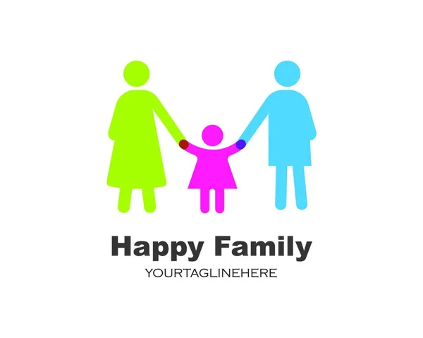 幸せな家族のベクトルのアイコンイラストデザインテンプレート — ストックベクタ