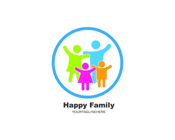 Glücklich Familie Vektor Symbol Illustration Design Vorlage — Stockvektor