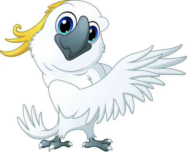 Векторная Иллюстрация Милой Попугайской Какаду Позы — стоковый вектор