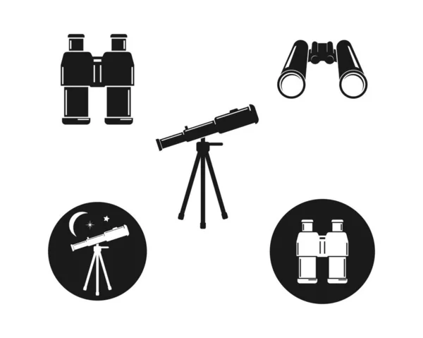 Telescopio Icono Vector Ilustración Diseño Plantilla — Vector de stock