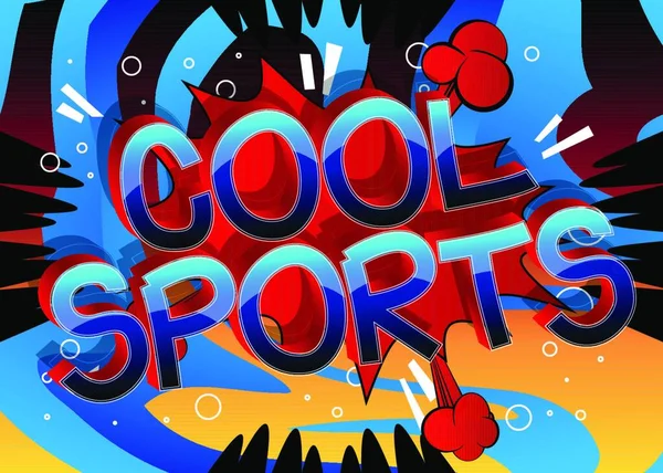 Cool Sports Comic Book Style Cartoon Words Abstract Comics Background — Vetor de Stock