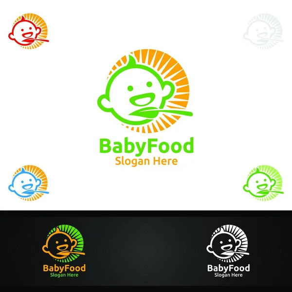 Logo Vorlage Für Babynahrung Organic Vector Design Für Ernährung Supplement — Stockvektor