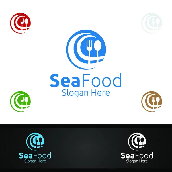 Food Logo Template Vorhanden Organic Vector Design Für Menü Restaurant — Stockvektor