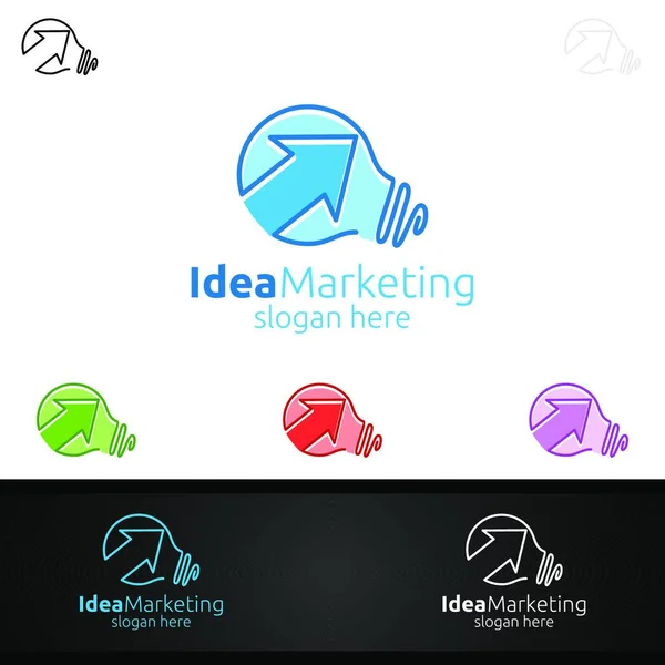 Idee Marketing Financieel Adviseur Logo Ontwerp Sjabloon Pictogram — Stockvector