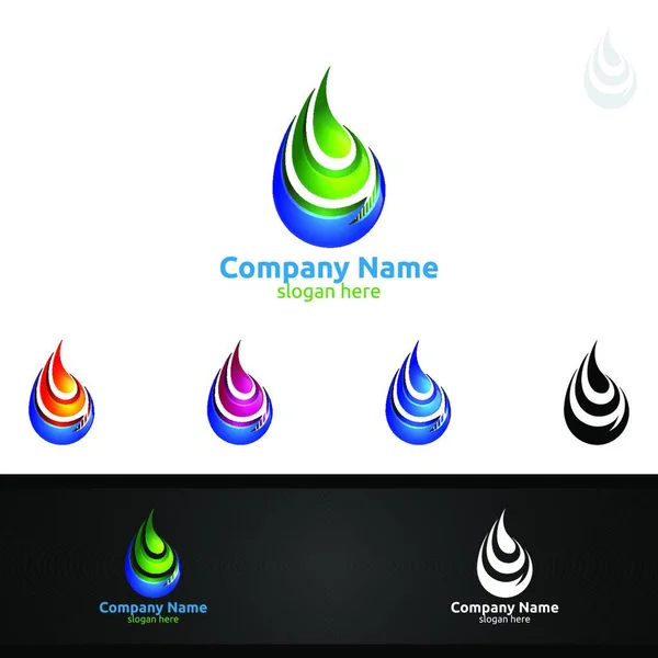 Water Ontwerp Van Druppelvector Logo Template Ecologie Schoon Water Filtratie — Stockvector