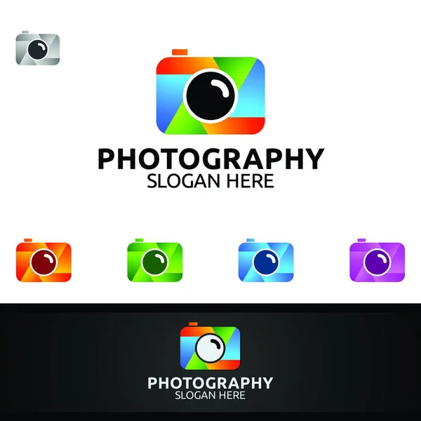 Abstract Fotografie Van Camera Logo Icon Vector Ontwerp Sjabloon — Stockvector