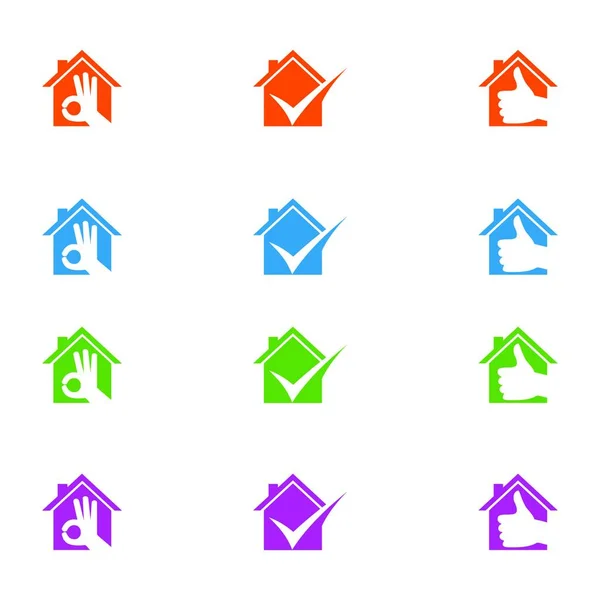 Logotipo Imobiliário Com Boa Propriedade Forma Casa —  Vetores de Stock