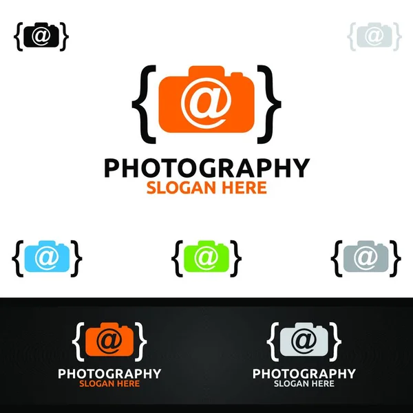 Fotografia Câmera Abstrata Logo Icon Vector Design Template —  Vetores de Stock