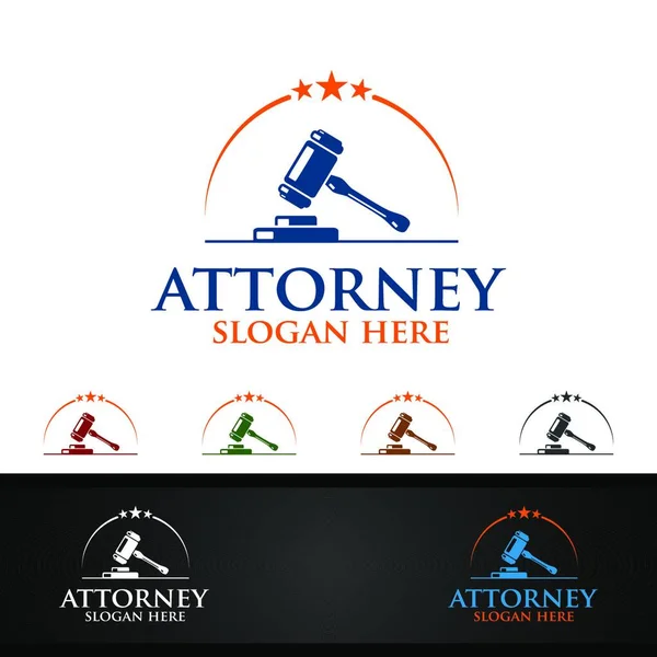 Juridik Och Attorney Vector Logo Design — Stock vektor