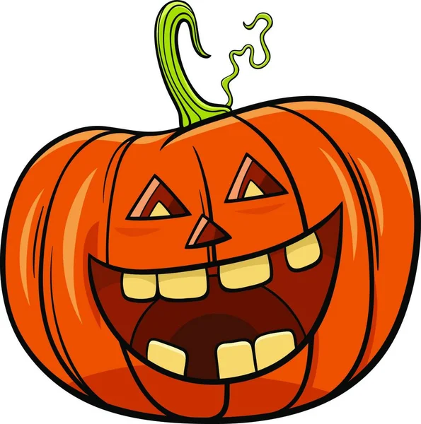 Tecknad Illustration Halloween Jack Lyktan Pumpan Character — Stock vektor