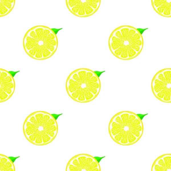 Ilustración Sobre Tema Color Grande Sin Costura Limón Amarillo Patrón — Vector de stock
