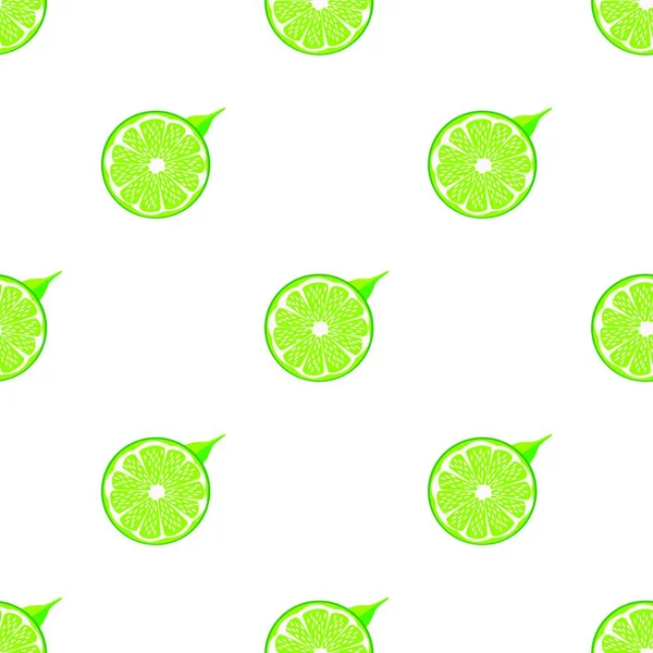 Illustratie Thema Grote Gekleurde Naadloze Groene Kalk Helder Fruit Patroon — Stockvector