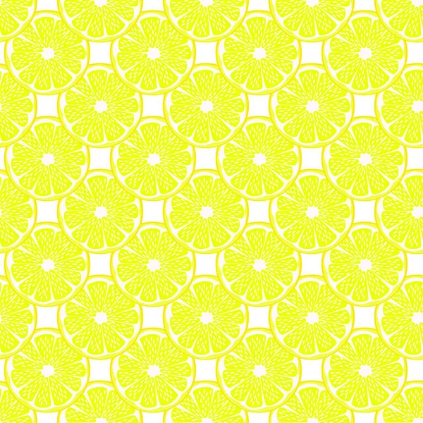テーマのイラスト大きな色のシームレスな黄色のレモン シールのための明るいフルーツパターン 美しいシームレスリピートレモンで構成されるフルーツパターン シームレスなレモンからのシンプルなカラフルなパターンフルーツ — ストックベクタ
