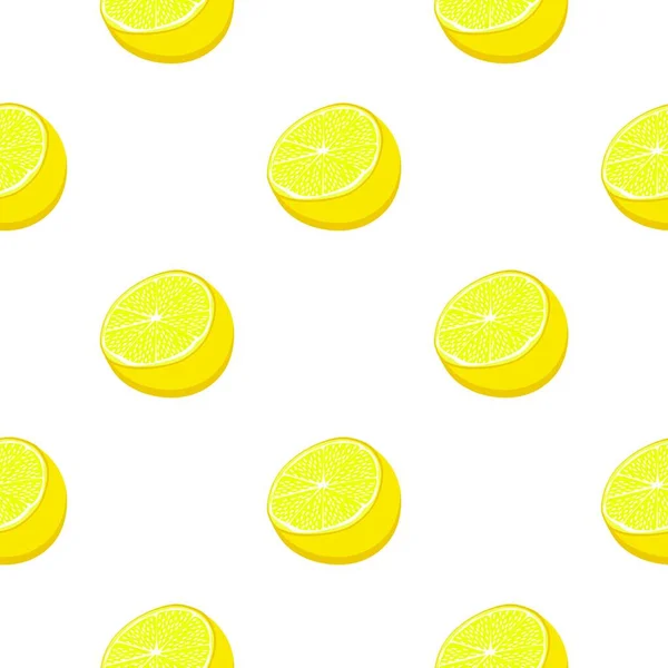Illustration Zum Thema Große Farbige Nahtlose Gelbe Zitrone Helles Fruchtmuster — Stockvektor