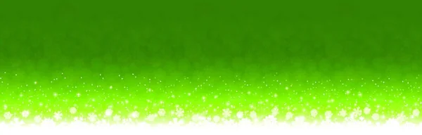 天衣无缝的矢量文件 底部有雪花 雪的抽象下落和绿色背景 — 图库矢量图片