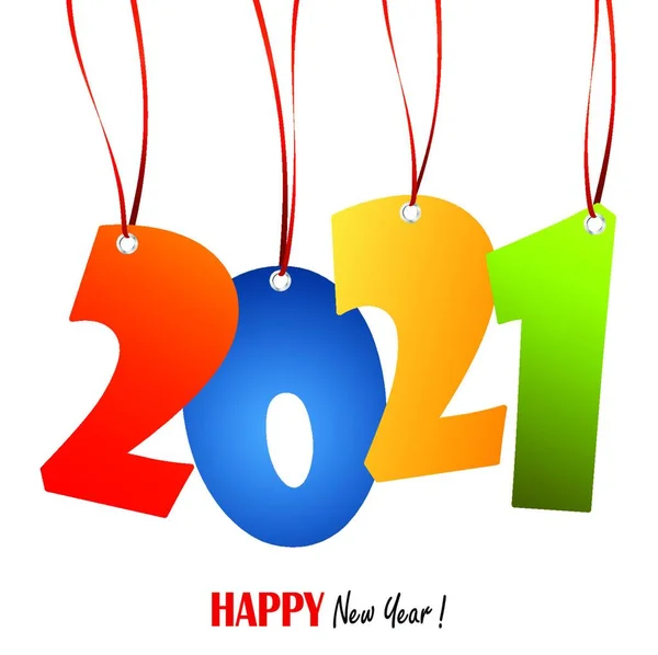 Χρωματιστές Ετικέτες Κρεμάστε Αριθμούς 2021 Για Την Πρωτοχρονιά Χαιρετισμούς — Διανυσματικό Αρχείο