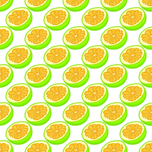 Illustration Sur Thème Pomelo Sans Couture Grande Couleur Motif Fruits — Image vectorielle