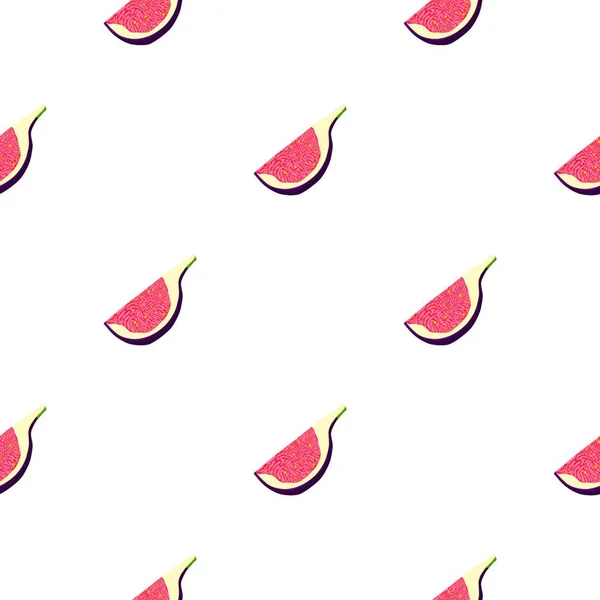 Illustratie Thema Grote Gekleurde Naadloze Paarse Vijg Helder Fruit Patroon — Stockvector