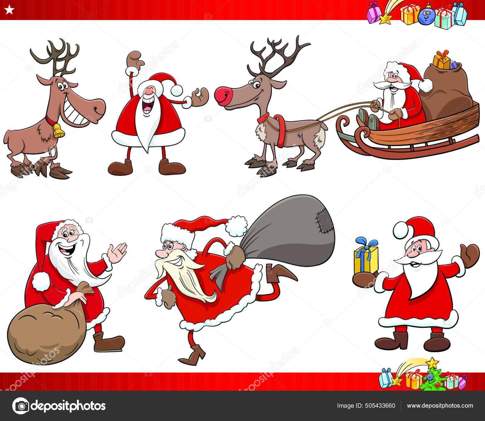 Dibujos Animados Ilustración Santa Claus Navidad Personajes Set vector,  gráfico vectorial © PantherMediaSeller imagen #505433660