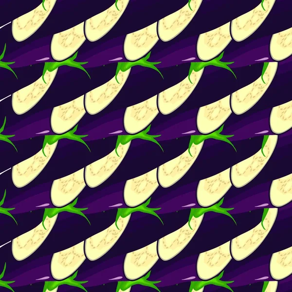 Illustration Sur Thème Aubergine Modèle Aubergine Végétale Pour Phoque Modèle — Image vectorielle