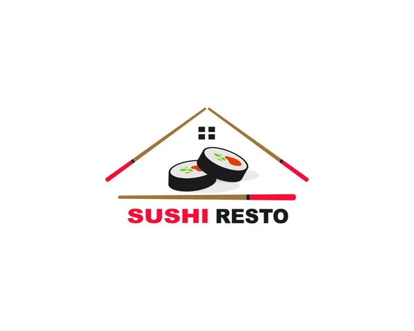 Sushi Wektor Ikona Etykieta Ilustracja Wzór — Wektor stockowy