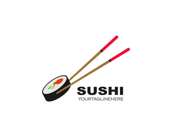 Sushi Wektor Ikona Etykieta Ilustracja Wzór — Wektor stockowy