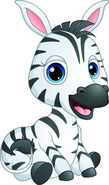 Bonito Bebê Zebra Desenhos Animados —  Vetores de Stock