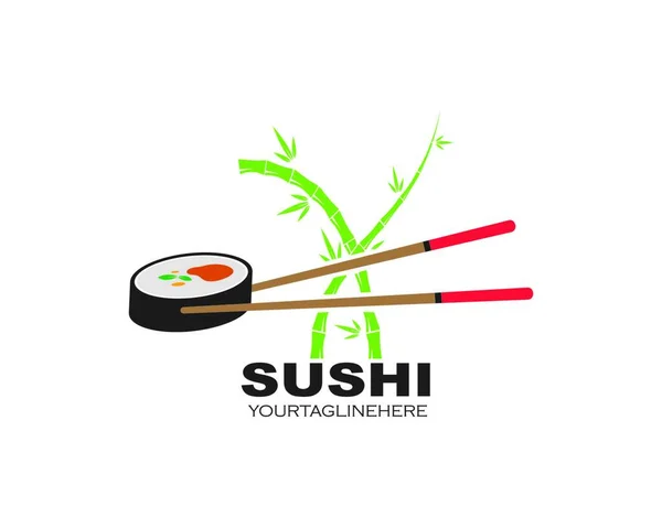 Sushi Wektor Ikona Etykieta Ilustracja Wzór — Wektor stockowy