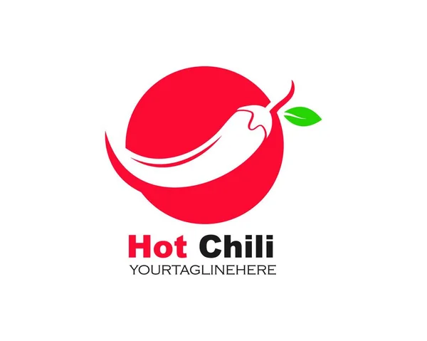 Chili Logo Simgesi Vektör Illüstrasyon Tasarım Şablonu — Stok Vektör