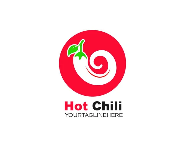 Chili Logo Simgesi Vektör Illüstrasyon Tasarım Şablonu — Stok Vektör