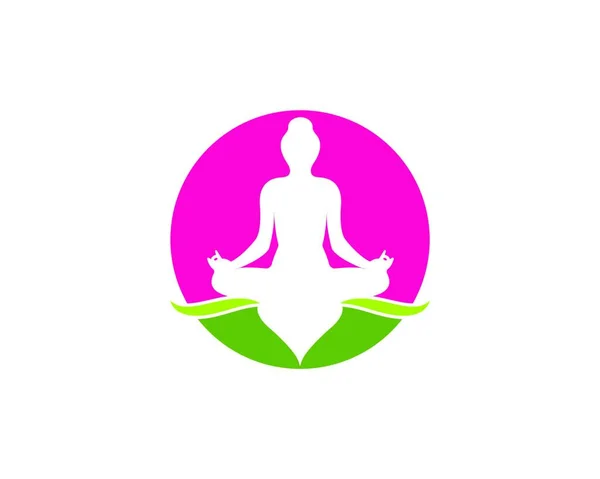 瞑想ロゴテンプレート ベクターアイコンデザイン — ストックベクタ