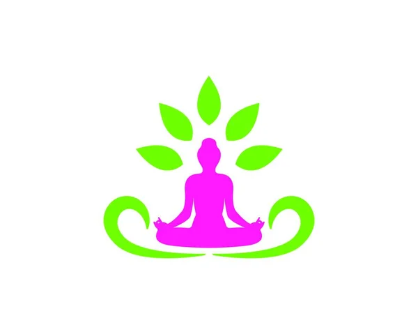 Meditación Logo Plantilla Vector Icono Diseño — Archivo Imágenes Vectoriales