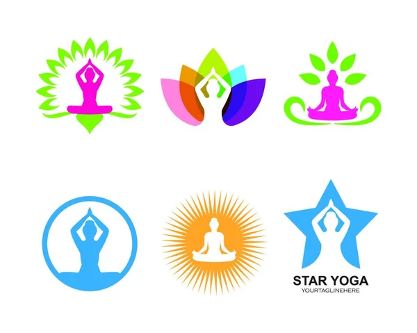 Meditación Logo Plantilla Vector Icono Diseño — Vector de stock